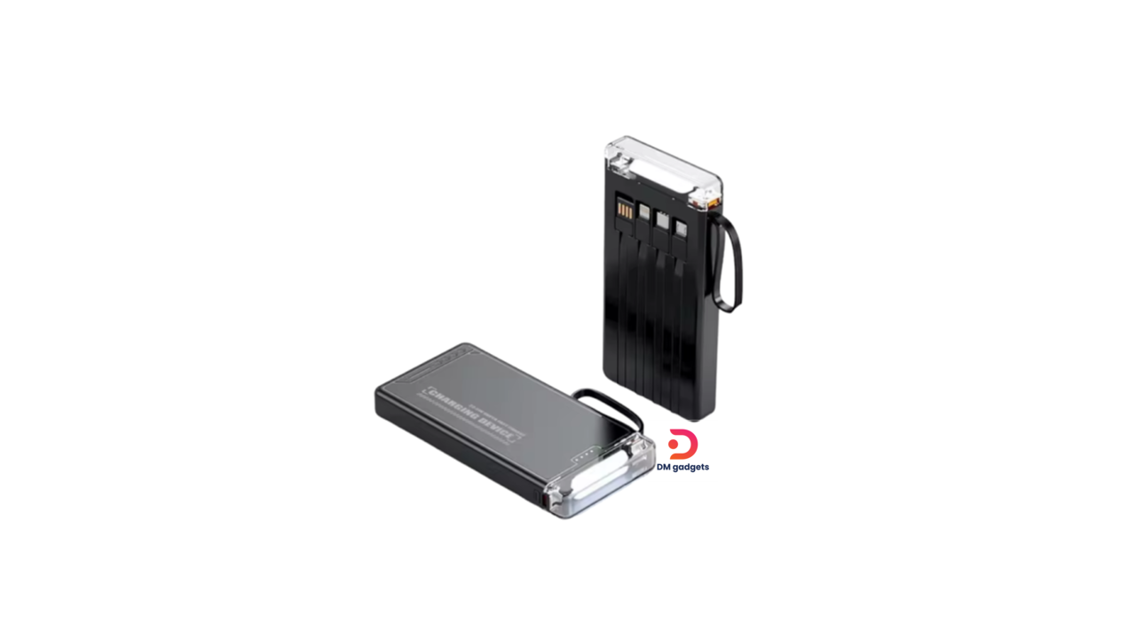 186G#S106®Powerbank – 10.000mah with 4 built-in charging cables – Black
