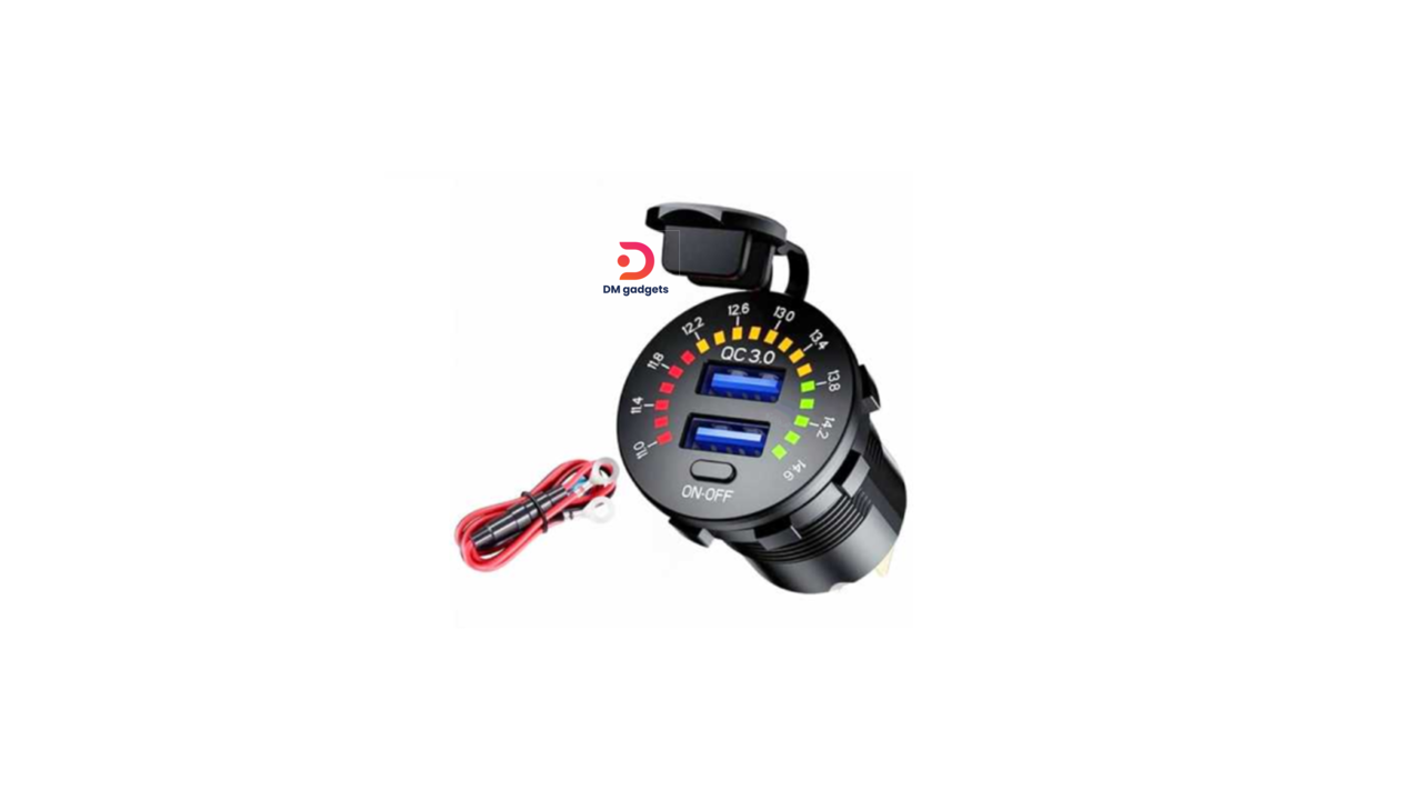 81A# DM®USB 3.0 Charger-Voltmeter-Cigarette Lighter Socket-06-507935 -Black