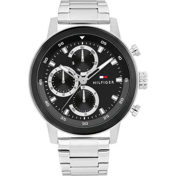 Tommy Hilfiger Rocky Silver and Black Men's Wrist Watch