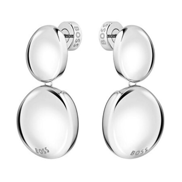 Hugo Boss Jewellery Silver-tone earrings with pebble-style nuggets