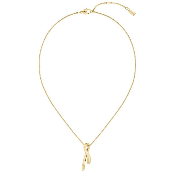 Hugo Boss Jewellery Adjustable Gold colored stainless steel necklace