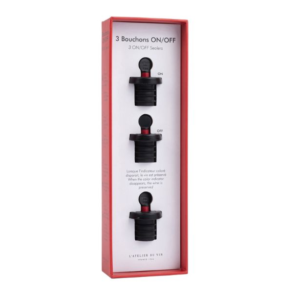 L'atelier du vin On/Off Sealers – Pack of 3 sealers