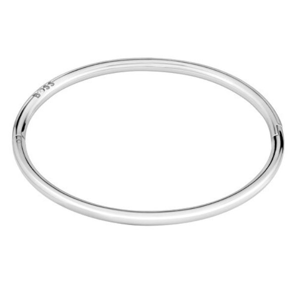 Hugo Boss Jewellery Silver-tone bangle with logo detail