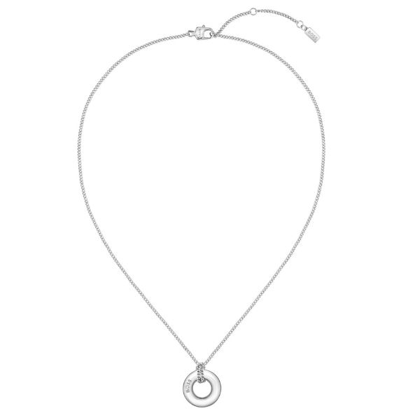 Hugo Boss Jewellery Silver-tone necklace with logo hoop
