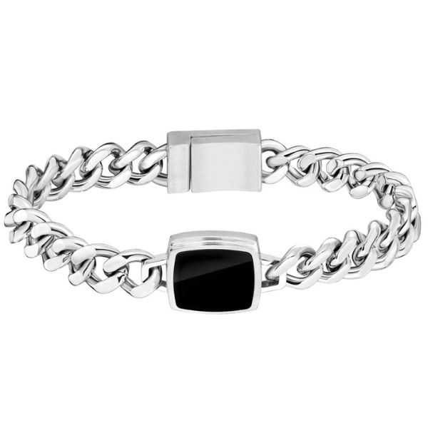 Hugo Boss Men's Silver Chain Black Bracelet