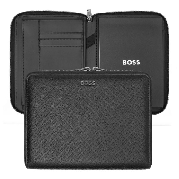 Hugo Boss Conference Folder A5 Monogram Zipped Black