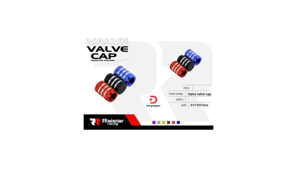 641C#Raistar®Racing Tire Valve 4xCaps-set-R-Z17108-4U-140525 -Black-Silver