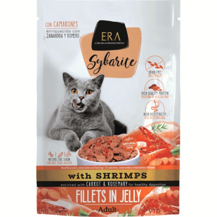 Era - Sybarite Adult Fillets in Jelly Shrimps with Carrot & Rosemary 85g