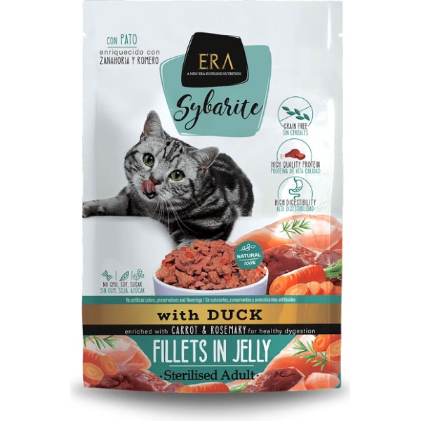 Era - Sybarite Sterilized Adult Fillets in Jelly Duck with Carrot & Rosemary 85g