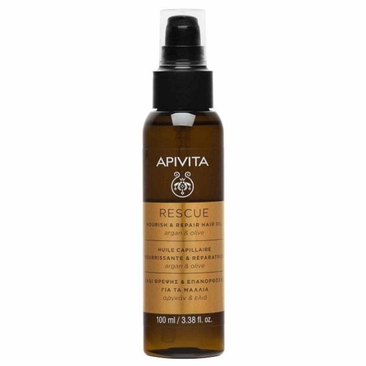 Apivita Rescue Nourish & Repair Hair Oil With Argan & Olive 100ml