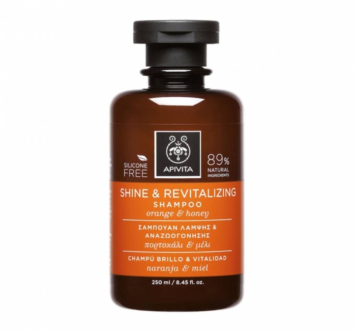 Apivita Shine & Revitalizing Shampoo With Orange & Honey 250ml