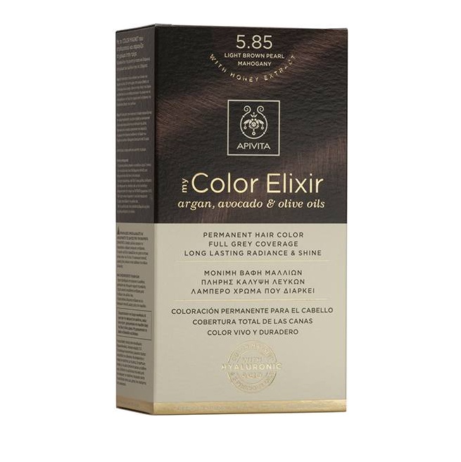 Apivita Hair Color Kit Light Brown Pearl Mahogany N5.85/19