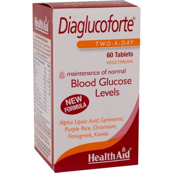 Health Aid Diaglucoforte A Combination Of Herbs & Vitamins For The Maintenance Of Normal Blood Glucose Levels 60 Tablets