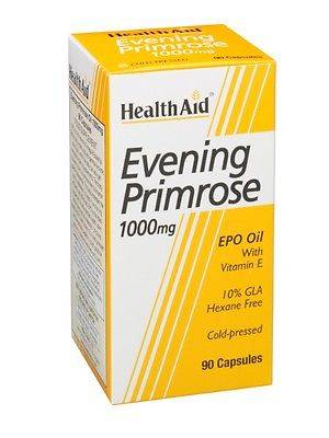 Health Aid Evening Primrose Oil 1000Mg With Vitamine E. Reduce Menopausal Symptoms 90 Capsules