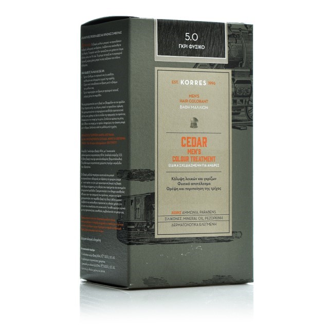 Korres Cedar Men Hair Dye Cedar 5.0 Gray Natural 40ml