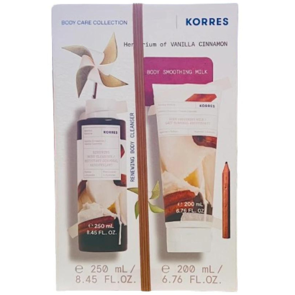 Korres Promo With Vanilla & Cinnamon Moisturizing Shower Gel 250Ml & Body Care Milk 200Ml