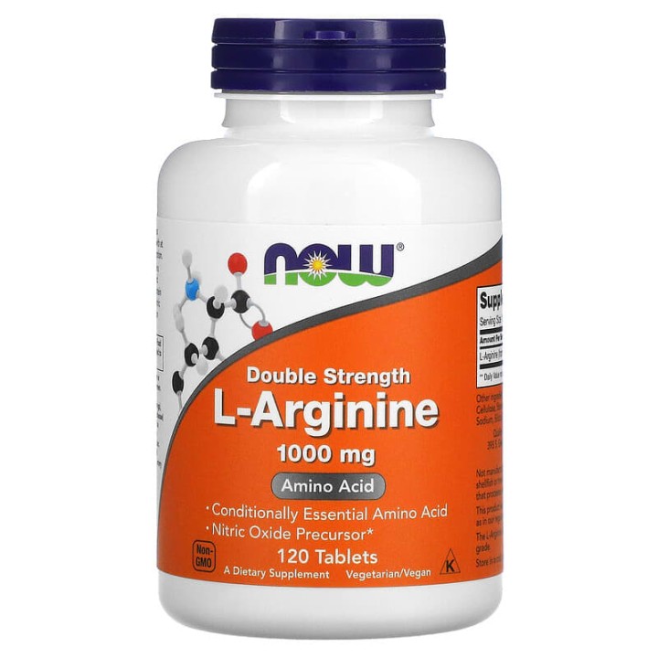 Now Foods L-Arginine, Double Strength Essential Amino Acid 1000 Mg 120 Tabs