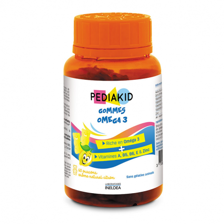 Pediakid Gommes Omega 3 60 Chewable Gummies Participates In Growth And Normal Development Of Children Supports Cognitive Function