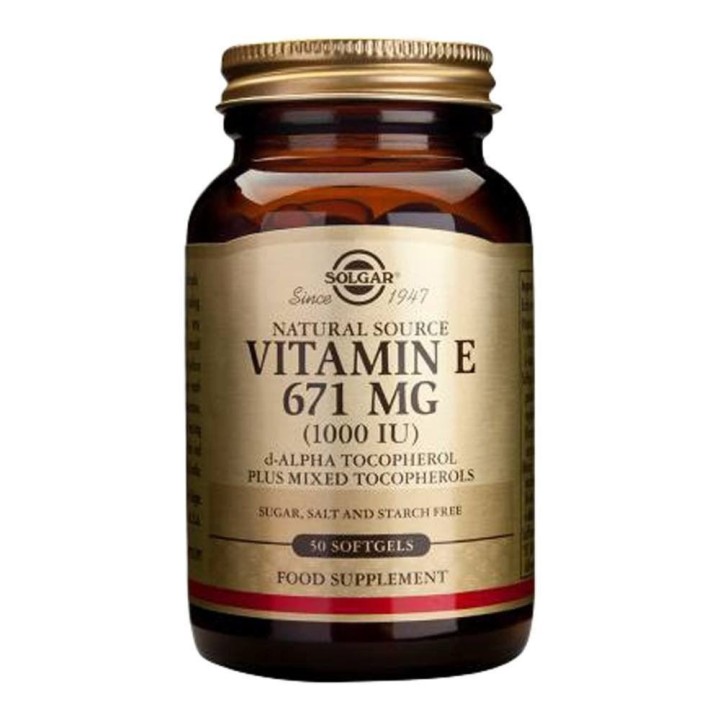 Solgar Vitamin E Plus Tocopherols, Softgels, 50 x 671mg (1000iu)