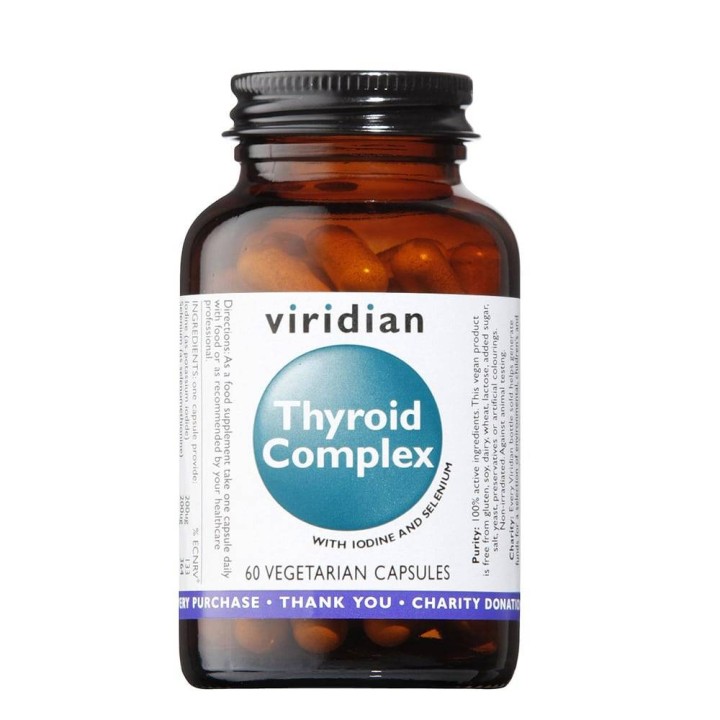 Viridian Thyroid Complex 60 Tablets, With Iodine And Selenium That Contribute To The Normal Function Of Thyroid