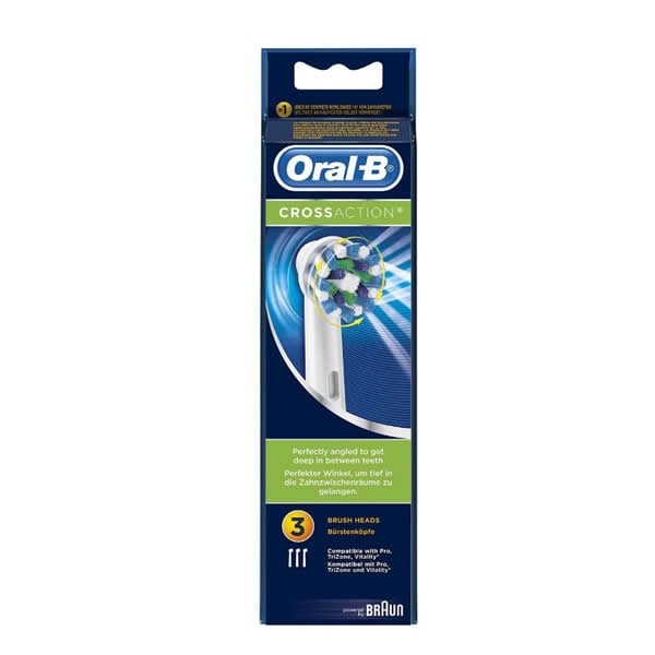 ORAL B Cross Action 3-Brush Heads Replacement Toothbrush