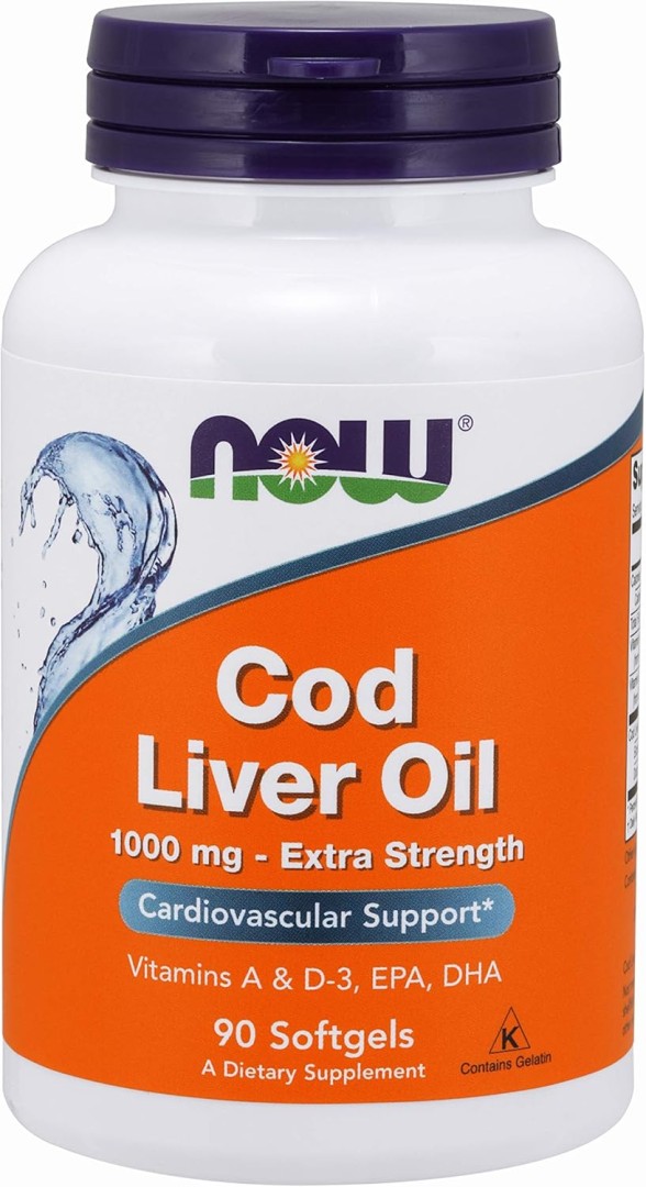 Now Cod Liver Oil 1000Mg Extra Strength 90 Softgels