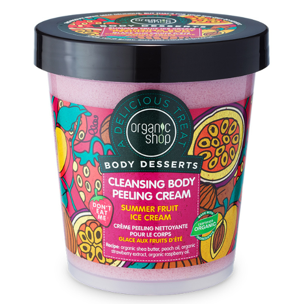 Organic Shop by Natura Siberica Body Desserts Summer Fruit Ice Cream Body Peeling, 450ml