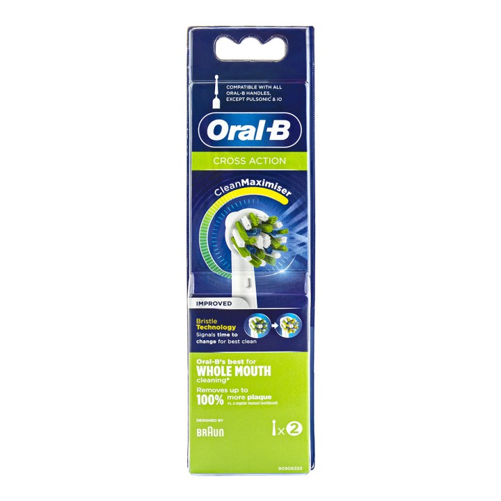 Oral-B Cross Action Replacement Electric Toothbrush Head 2 Pack