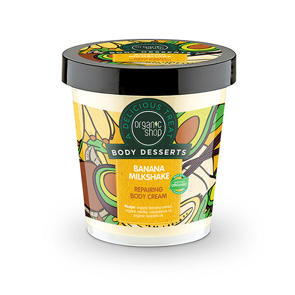 Organic Shop by Natura Siberica Body Desserts Banana Milkshake Restorative Body Cream, 450ml
