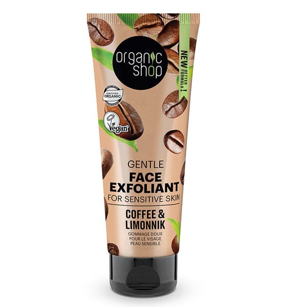 Organic Shop by Natura Siberica Coffee & Limonnik Facial Exfoliator for Sensitive Skin, 75ml