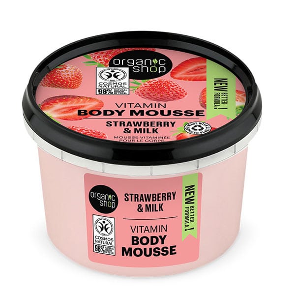 Organic Shop by Natura Siberica Vitamin Body Mousse Strawberry & Milk, 250ml