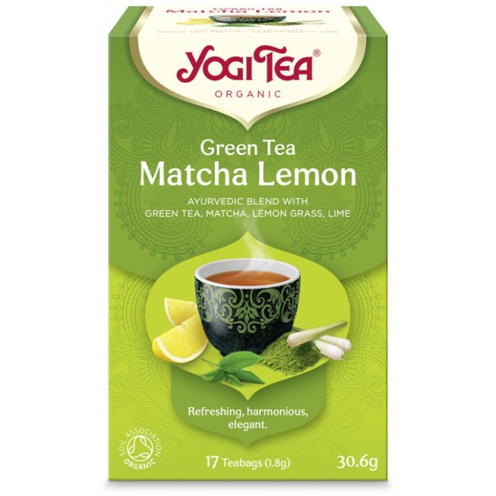 Yogi Tea Green Tea Matcha Lemon Tea for Antioxidant Action & Harmony, 17x1.8g
