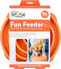 Outward Hound Fun Feeder Slo-bowl Coral Orange