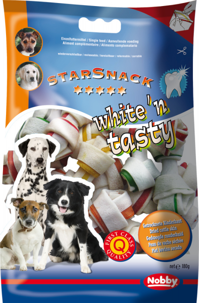White N Tasty Knotted Bone Coloured - 150gr