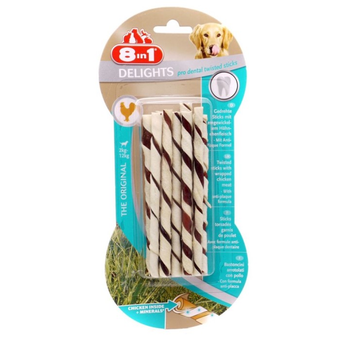 8in1 Delights Pro Dental Twisted Sticks/chicken 55g