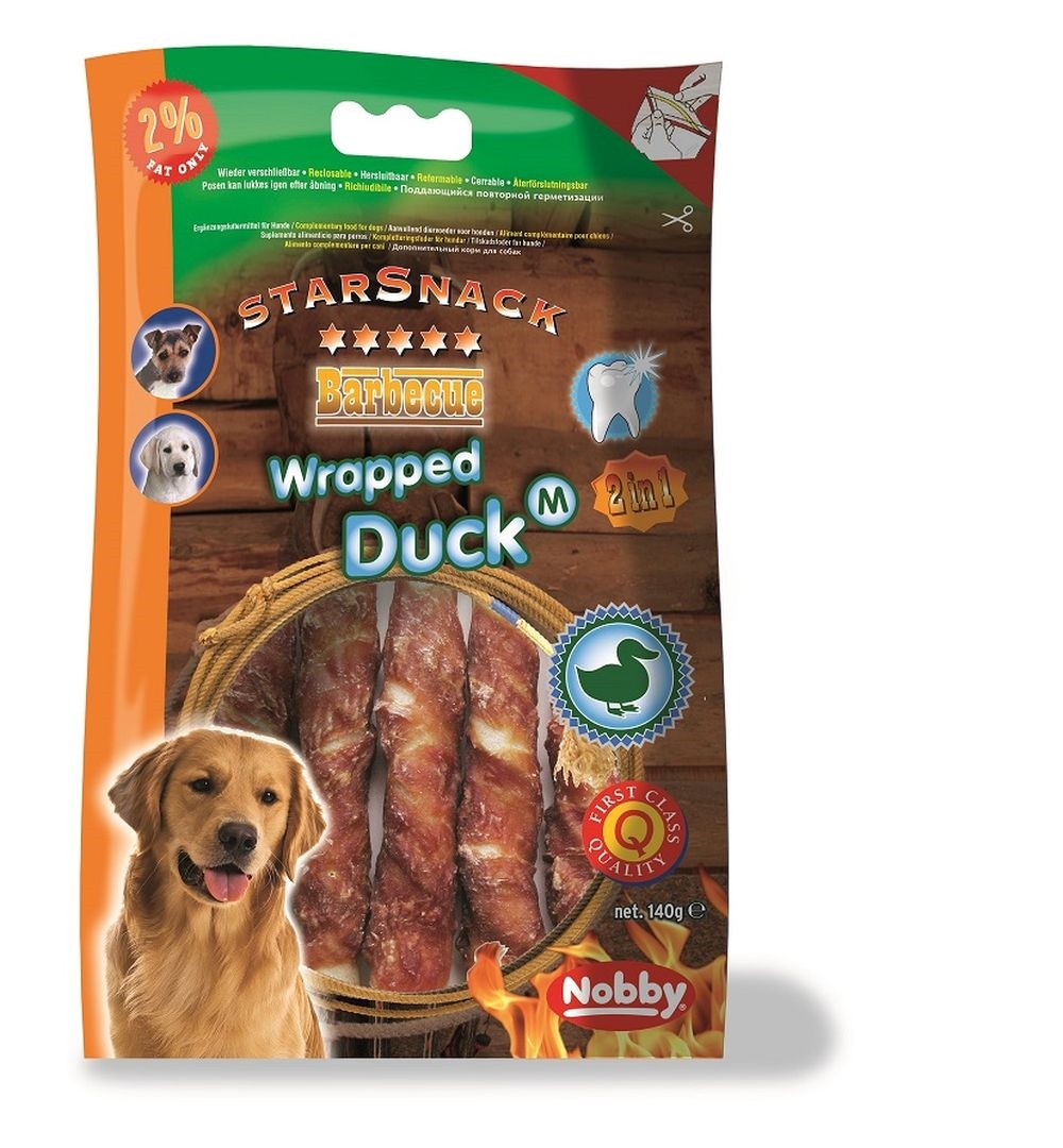 Nobby Star Snack Bbq Wrapped Duck - 128gr