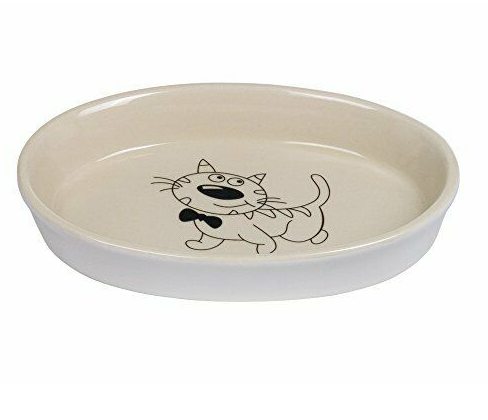 Nobby Cat Ceramic Dish Oval Creme/Beige 17x11x2 5cm 120 Ml