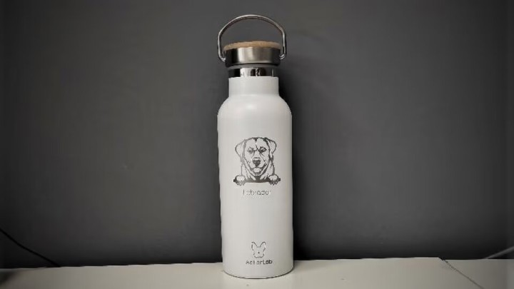 Bamboo Bottle Labrador White
