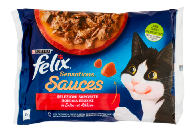 Purina One Felix Sensations Sauce Turkey And Bacon, Beef & Tomato 85Gr