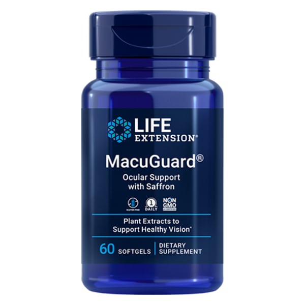 Life Extension MacuGuard Ocular Support with Saffron Eye Health Supplement, 60softgels
