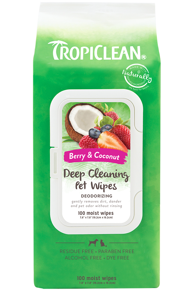 Tropiclean Berry & Coconut Deep Cleaning Pet Wipes