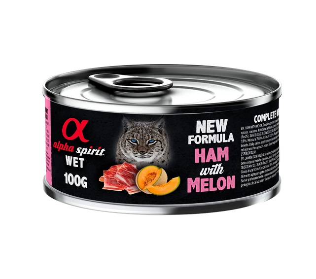 Alpha Spirit Ham With Melon Adult Cat Wet Food - 100gr