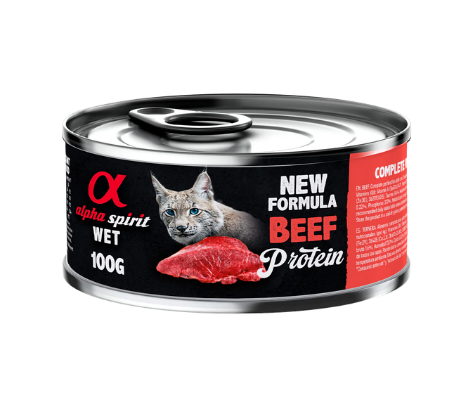 Alpha Spirit Adult Beef Wet Cat Food - 100gr