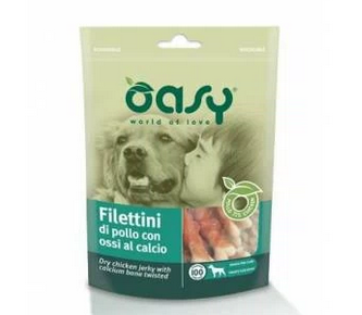 Oasy Dry Chicken Jerky With Calcium Bone Twisted 100 Gr - 100gr