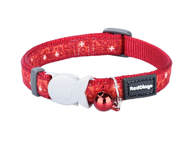 Red Dingo Swiss Cross Red Cat Collar - 1gr - Xs