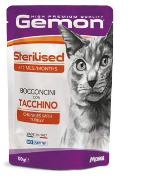 Gemon Sterilised Cat Chunkies With Turkey - 100gr