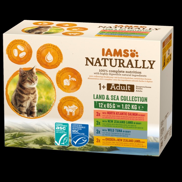 Iams Cat Pouch Land & Sea Collection In Gravy - 85gr