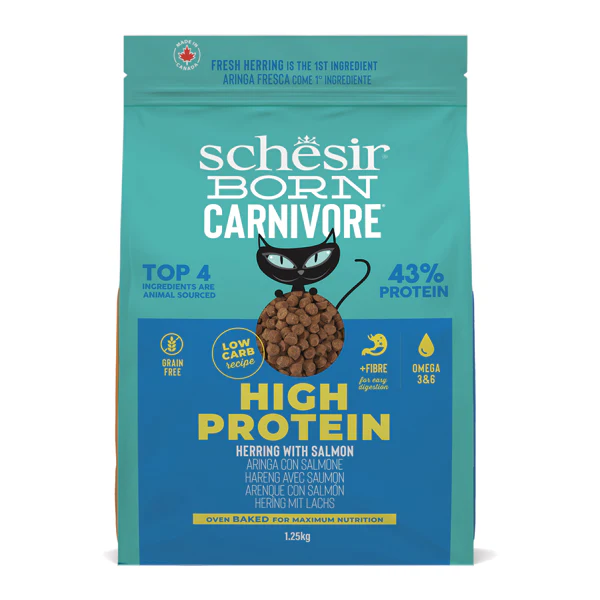 Schesir Born Carnivore Grain Free Oven Baked Dry Cat Herring & Salmon - 255gr