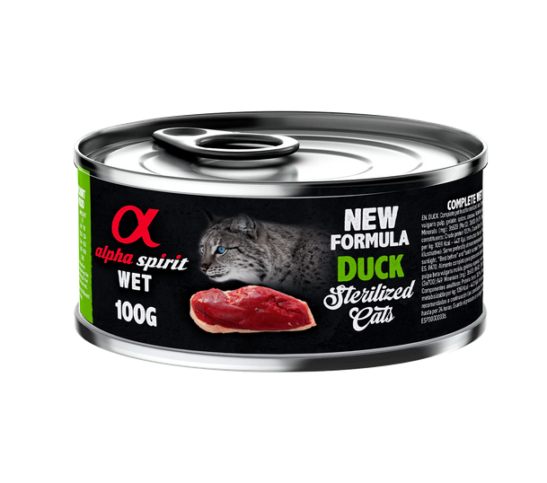 Alpha Spirit Duck Adult Sterilized Wet Cat Food - 100gr