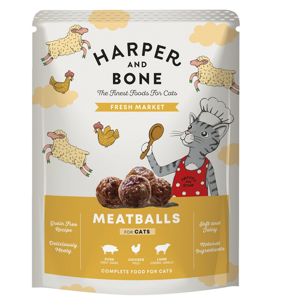Harper & Bone Flavours Fresh Market Metballs Cat Wet Food With Chicken And Lamb - 85gr